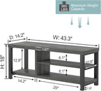 EXCEFUR Industrial Entryway Bench, Rustic Indoor Shoe Boot Storage Bench Seat for Living Room, Grey