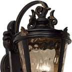 John Timberland Casa Marseille European Outdoor Wall Fixture Veranda Bronze Brown Ornate Scroll 36" Champagne Hammered Glass for Exterior House Porch Patio Outside Deck Garage Front Door Home