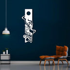 yumcake Modern Metal Wall Decor, Abstract Metal Wall Art, Modern Wall Decor, Abstract Wall Sculpture, Office Living Room Decor, Surprise Gift (Silver, 35 x 15 inches / 90 x 37 cm)