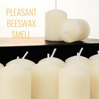 18 Pcs 100% Pure Beeswax Votive Candles Bulk - Unscented, Drippless, Smokeless Natural Beeswax Candles for Family Party and Birthday Gift (Ivory)