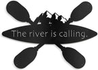 SIGNLEADER Metal Wall Art Decor - Kayak with Paddles Sport Minimalist Modern Abstract Wall Sculpture Hanging Home Decoration for Living Room, Bedroom, Bathroom, Kitchen, Studio, Outdoor - 18" Black