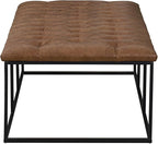 Homepop Home Decor | Large Upholstered Bench | Bench Ottoman with Storage for Living Room & Bedroom | Decorative Home Furniture (Light Brown PU Leather)