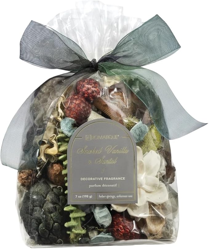 Aromatique, Scented Decorative Potpourri Bag of Fragrant Bowl Filler for Home and Office, Perfect for Bridal Showers, Holidays, Decorative Bowls, Fragrance (Smoked Vanilla & Santal, 7 oz)