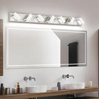 SOLFART LED Modern Vanity Lights Fixtures - 7 Lights Acrylic Brushed Nickel Modern Bathroom Wall Light Over Mirror 46inch