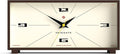 NEWGATE® Thunderbird Desk Clock | Retro Contemporary Rectangular Design | Mocha Brown | Modern mid Century Style for Desk, Mantel, Table top or Shelf