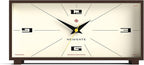 NEWGATE® Thunderbird Desk Clock | Retro Contemporary Rectangular Design | Mocha Brown | Modern mid Century Style for Desk, Mantel, Table top or Shelf