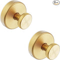 Suction Cup Hooks for Shower, Towel Hooks for Bathroom Window Glass, Bath Robe Looafh Hook for Hanging - 2 Pack, Gold