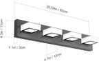 Ralbay LED Black 4 Lights Acrylic Lighting Fixtures Modern Matte Black Bathroom Vanity Lights