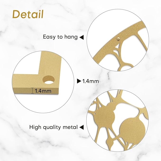 SIGNLEADER Metal Wall Art Decor Abstract Geometric Minimalist Modern Abstract Wall Sculpture Hangings Home Decoration for Living Room, Bedroom, Bathroom, Kitchen, Outdoor - 18" Gold