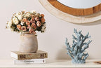 Ceramic Rustic Vase, Small Flower Farmhouse Vases Home Decor, 6“ Terracotta Pottery Decorative Pampas Vase for Table Living Room Entryway Mantel Bookshelf Bedroom Bathroom Kitchen-Yellow