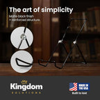 KINGDOM SOLUTIONS MADE IN USA 36-Pack Adjustable Black Metal Easels - Book Stand - Sturdy Plate Stand for Art, Pictures, Books, Frames - Unique on the Market