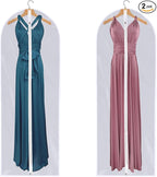 Dress Bags for Gowns Long - Foldable, 65" Clear Garment Bags for Closet Storage and Travel 24"x65"/ 2 Pack
