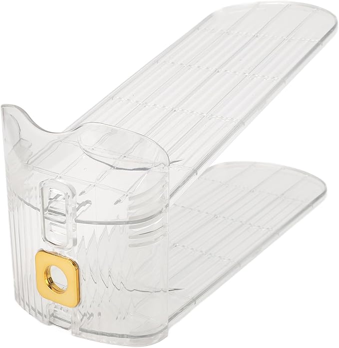 Tissting Shoe Organizer 20x10x6.5cm Clear Plastic Adjustable Double Layer Rack - Space Saving Stackable Holder for High Low Heels Sneakers Sandals Closet Cabinet Men Women
