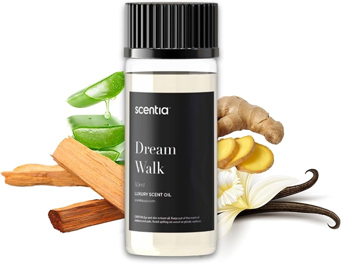 Scentia Hotel Diffuser Oil Inspired by The 5-Star Hotel Scent - 50 ml 1.69 fl oz - Fragrance Oil Blend White Tea, Cedarwood & Amber Notes for Aromatherapy Diffusers - Dream Walk, Thanksgiving Gift