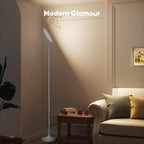 36W LED Floor Lamp, Super Bright Standing Lamp, Modern Stepless Dimmable Torchiere Tall Lamp with Remote Control, 350°Rotating Head Reading Floor Lamp for Living Room, Bedroom - Silvery Grey