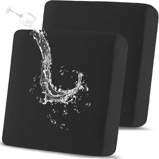 Waterproof Couch Cushion Covers Sofa Seat Covers, Stretch Individual Sofa Cushion Covers for Sectional, Reversible Couch Protector Covers for Pets (2-Piece Loveseat Cushion Cover, Black)