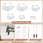 6Pcs Buffet Risers with Mini Sign and Maker, Acrylic Food Risers for Buffet Table, White Food Display Stands for Party, Collectibles Jewelry Display Stand, Acrylic Boxes Nesting Risers(10",9",8",7",6",5")