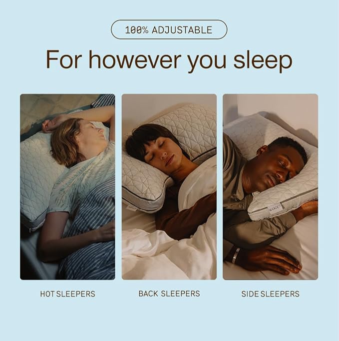 Coop Home Goods Eden Crescent Bed Pillow for Side & Back Sleepers, King Size, Adjustable Medium Soft Memory Foam Pillow with Cooling Gel & Ergonomic Crescent Shape, CertiPUR-US/GREENGUARD Gold