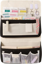 Over Door Storage Organizer, Multi-Pocket Hanging Organizer with Mesh Pockets, Wall Mount Storage Bags, Black and White (gray + white, 2-Tier*2PACK)