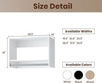ROOMTEC 28.5" Tall Hanging Closet Unit, Modular Closet System with Hanging Rod, Wardrobe Organizer for Bedroom or Walk-in Closet, Wall Mounted, Customizable Clothes Storage Unit, White