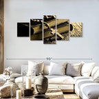 Elephant Stock Bible And Cross Wall Art Multi Piece Canvas - 5 Panel Christian Pictures Decor - Digital Design Canvas Print - Christian Wall Decor - 68" X 30"