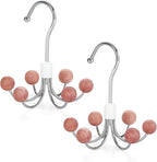 TOPIA HANGER Hoodie Hangers 2-Pack with 6 Cedar Balls, 360°Swivel Purse Hanger, Scarf Hanger, Closet Hooks, Handbag Organizer, Bra Hanger, Accessory Organizers for Scarf, Tanktop, Hat, Hoodie CT43C
