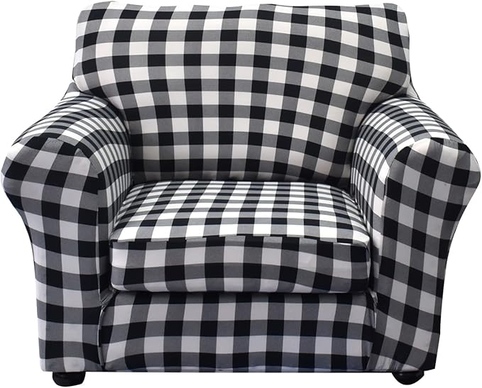 KRFOONN 2 Piece Chair Covers Printed Sofa Covers Couch Covers Washable Armchair Sofa Couch Slipcover Furniture Protector with Elastic Bottom for Living Room (Armchair, 07), Small