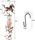 JOBOSI Horse Wind Chimes, Horse Room Garden Patio Decor, with S Hook Flamingo Decor Gifts, Gifts for mom Women Grandma Friends Mother
