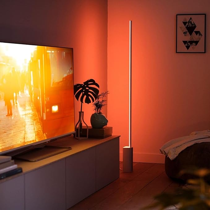 Philips Hue Signe Smart Floor Lamp, White - White and Color Ambiance LED Color-Changing Light - 1 Pack - Indoor - Control with Hue App - Works with Alexa, Google Assistant, and Apple Homekit
