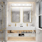 Ralbay Modern Chrome Bathroom Lights with 5 LEDs - Acrylic Finish Over Mirror, Natural White Light