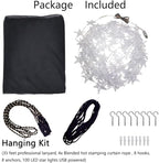Bed Canopy with LED Star Lights, Canopy Bed Curtain with RGB Color Changing String Lights with Smart App Control Remote for Princess Girls Bedroom, Suggested for Twin Full Queen King Bed