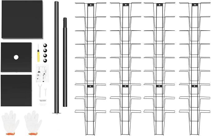 Rotating Brochure Display Stand, Detachable Magazine Rack with 36 Pockets, 360 Degrees Rotating Mesh Magazine Holder Stand, 63inch Floor Standing Literature Display Rack for Office School