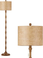 63.5'' Floor Lamps for Living Room, Farmhouse Floor Lamp for Bedroom with 3 Color Temperatures, Vintage Standing Lamps for Living Room, Living Room Light, Chain Switch, Bulb Included, Brown