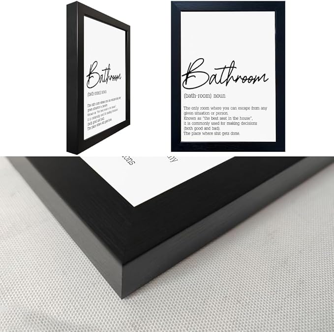 Boswaydeco Bathroom Pictures Wall Decor Black and White Bathroom Rules Wall Art Modern Toliet Decor Canvas Artwork for Guest Washroom