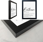 Black and White Bathroom Rules Print Framed Bathroom Pictures Wall Decor Art Modern Canvas Artwork for Guest Toilet Washroom