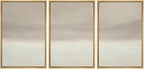 MUDECOR Framed Wall Art Print Set Misty Horizon Minimalist Foggy Mountain Landscape in Soft Neutral Tones Illustrations Realism Decorative for Living Room, Bedroom, Office - 16"x24"x3 Natural