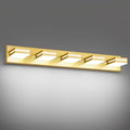 Modern LED Bathroom Lights Fixtures(5-Light),Metal Gold Acrylic Wall Lighting,Vanity Lights for Bathroom Over Mirror(6000k 34in)