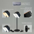 2 Pack Dual-Tone Rechargeable Cordless Desk Lamp – Black & White Portable Table Light, Type-C Charging Table lamp, Touch Control, 3 Color Temps, Stepless Dimming for Reading Study Bedside