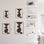 SIGNLEADER Metal Wall Art Decor Abstract Shapes Illustrations Modern Abstract Wall Sculpture Hangings Home Decoration for Living Room, Bedroom, Bathroom, Kitchen, Outdoor - 18" Bronze