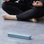 CEREMONY Incense Holder,Ceramic Incense Holder for Sticks with Ash Catcher,Coffin Style Incense Box,Incense Burner for Meditation Yoga Spa Room Decor(Blue)