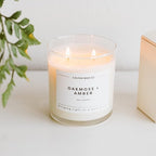 Calyan Wax Co. Oakmoss & Amber 2 Wick Scented Candle - 37 Hour Burn - Luxury Non Toxic Soy Wax Candles - Long Lasting Large Glass Jar Candle for Home - 8.8oz