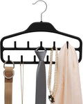 ELONG HOME Belt Hanger, Tie Rack for Closet, Sturdy Belt Organizer with 360 Degree Swivel, 11 Large Sturdy Belt Hooks, Non Slip Rubberized Belt Rack, Black