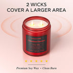 Cinnamon Candle, 14.1 oz Fall Candles for Home, 2 Wicks Blended Scents Scented Candles for Women and Men, Birthday Gifts for Women (Cinnamon+Apple Pie+Orange)