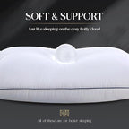 Luxurious Goose Down Bed Pillows Queen Size Set of 2, Hotel Collection Pillows Designed for Deep Sleep, Soft and Supportive Filling for Side, Back Sleepers 20" x 30"