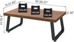 IBF Rustic Coffee Table, Industrial Solid Wooden Tea Table, Farmhouse Real Wood Center Coffee Table, Modern Minimalist Rectangle Cocktail Table, 39 in