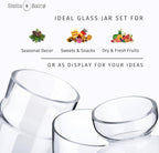 3-Pack Glass Apothecary Jars with Lids – Decorative Candy Storage Containers for Wedding, Buffet, Kitchen (H: 9", 12.5", 14")