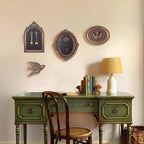 S-MANTIS Vintage Wall Sculpture, Antique Pediment, Hallway Wall Art, Hand Painted Wall Decoration With Intricate Cherub Wings Centerpiece, Gallery, Unique Gift (Antique Gold- Cherub)