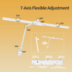 41" Led Desk Lamp with Clamp, Architect Desk Lamp,24W Ultra Bright Auto Dimming Computer Light，Eye-Caring Task Lamp for Home Office, Reading, Study, Dual Monitors, Workbench (White)