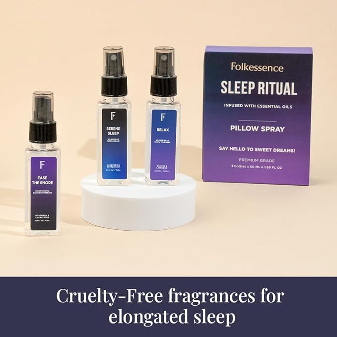 Folkulture Pillow Spray For Sleeping - Set of 3 (5.1 Fl Oz)| Eucalyptus, Lavender Pillow or Sleep Spray For Deep Sleep, Stress Relief, Relaxation Gifts For Women | Pillow Mist for Aromatherapy