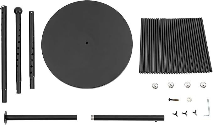 DYRABREST 67" Freestanding Scarf Organizer, Metal Spiral Scarf Holder with 30 Rods, Commercial Hijab Organizer Belt Pants Hanger for Clothing Store Home, Space Saving Shelves (Black)